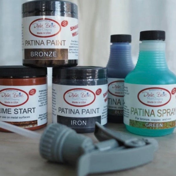 Patina Bundle 1 Spray 1 Paint 1 Prime No VOC Organic Color Vintage Shabby Chic All Natural Rust Look Finish Easy Paint Dixie Belle Patina