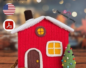 PDF Crochet Pattern Christmas House Amigurumi House Holiday Home Decor