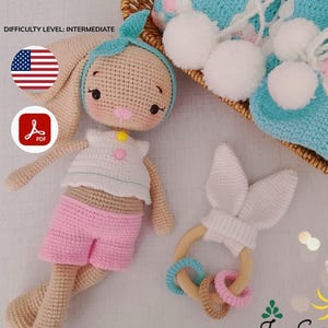 DODO Baby Crochet Pattern Set PDF Amigurumi doll, Rattle, Vest&Booties, Newborn Gift, Baby Shower Crochet Tutorial