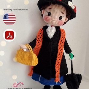 Patrón de crochet para muñeca de juguete MARIA en idioma inglés