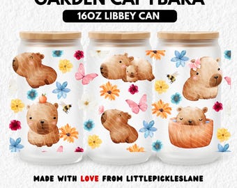 Opakowanie na kubek Capybara 16 uncji, szklanki Libbey Cup, sublimacja UVDTF, kapibary Capibara, pobieranie cyfrowe PNG