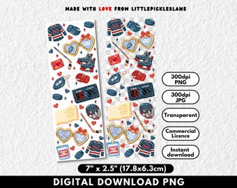 Marcapáginas de hockey romántico, diseño PNG, Book Club Bookish Booktok imprimible por sublimación y UVDTF (descarga digital)