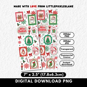 Diseño de marcapáginas navideño PNG, Club de lectura Bookish Booktok imprimible por sublimación y UVDTF, lindas y femeninas fiestas (descarga digital)