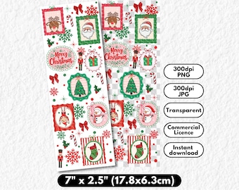 Diseño de marcapáginas navideño PNG, Club de lectura Bookish Booktok imprimible por sublimación y UVDTF, lindas y femeninas fiestas (descarga digital)