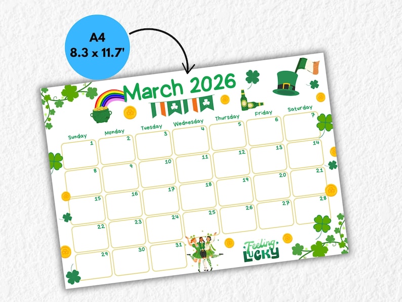 2026 Kalender Druckbare Monatskalender Canva Bearbeitbare Vorlage Schreibtischplaner 26, Familienwand Monatliche Schreibtischpläne Monat Digitaler Download Bild 7