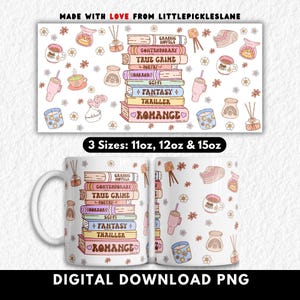 Girl Books Mug Wraps Sublimation PNG, Tea Cup Mugs Designs, Digital Wrap for Prints Wrap, Bookish Books Lover, Book Club Girl Trending