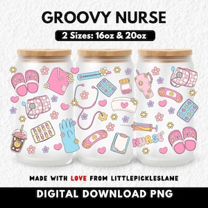 Nurse 16oz Can Tumbler Wraps, 20oz Libbey Cans, Nursing Coffee Life, Sublimation UVDTF Designs PNG, Appreciation Medic Gift, Hospital Worker