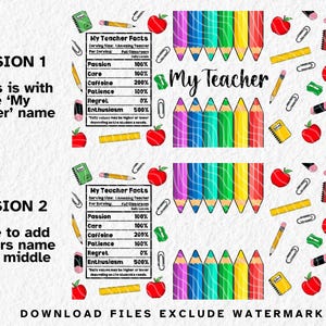Back-to-school themed digital PNG design wrap for 16oz Libbey glass cans, featuring colorful rainbow pencils, apples, rulers, sharpeners, erasers, notebooks, and paperclips. Ideal for sublimation printing or UV DTF and DTF transfers. A bright and fun gift for teachers, students, or classroom decor. Perfect for creating unique teacher appreciation tumblers or educational accessories with a cheerful school supply theme.