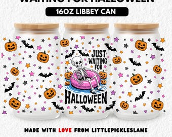 Spooky Summerween 16oz Libbey Can Wrap PNG, Summer Halloween, Tumbler Sublimation UVDTF Design, Fall Glass Wraps, Digital Download