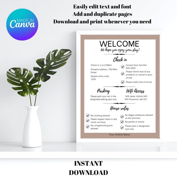 Airbnb Airbnb Template Airbnb Template Airbnb Etsy