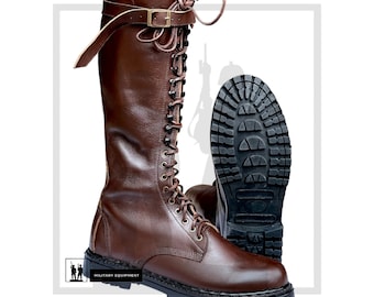 Bottes américaines à boucle simple en cuir marron faites main personnalisées avec semelle en caoutchouc, botte d'équitation, bottes de mode unisexe de toutes les tailles