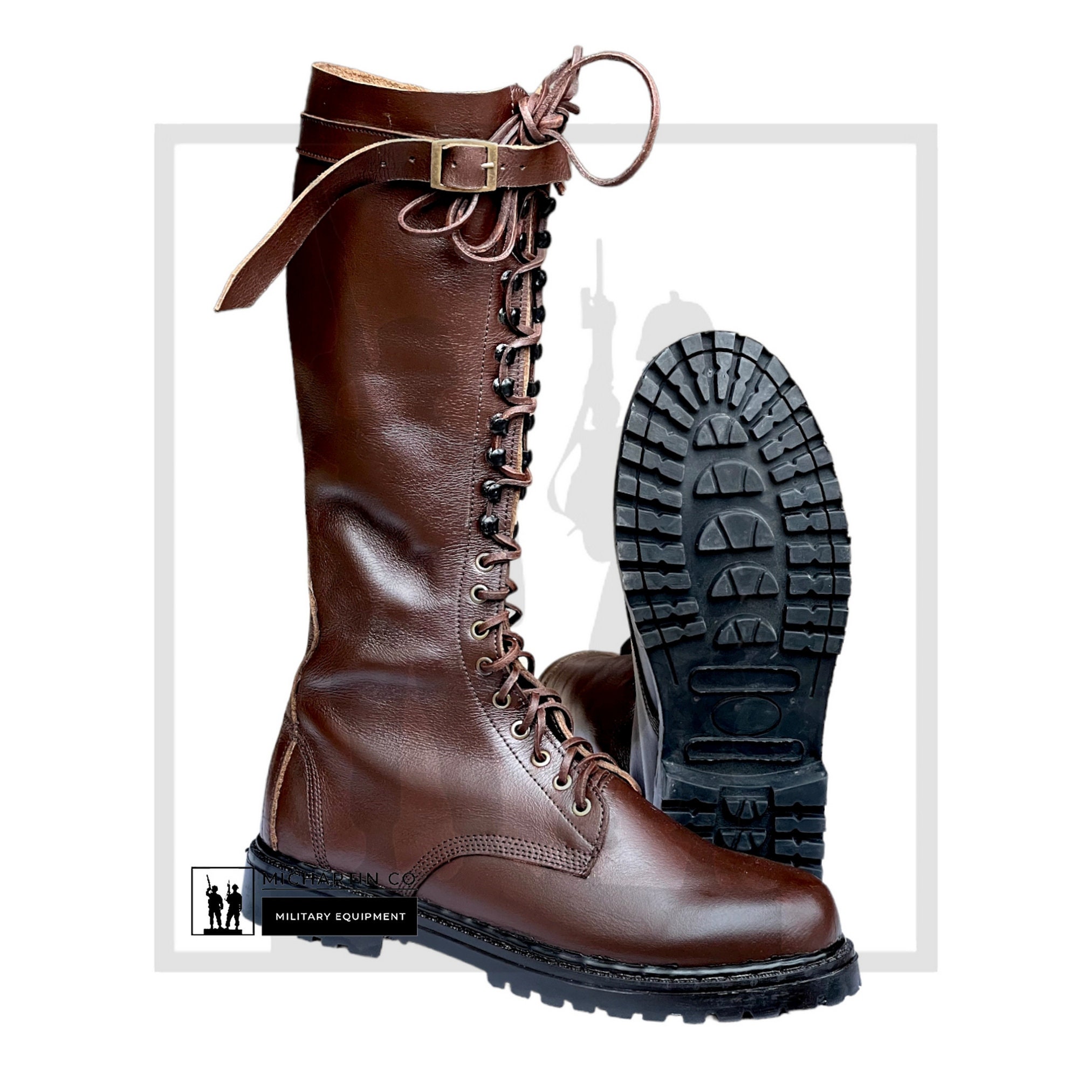Mens knee high lace up leather boots online