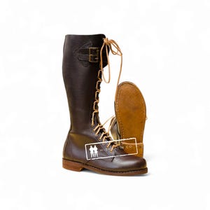 Handcrafted Tall Brown Leather Riding Boots: Unisex Equestrian Style