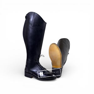 Botas de montar de polo vintage hechas a mano: botas clásicas de cuero hasta la rodilla, estilo ecuestre inglés.