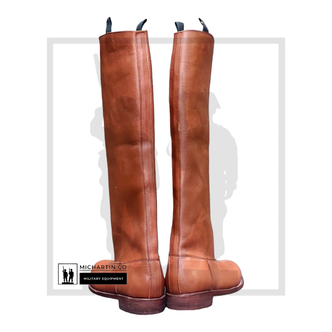 Custom Made Brown Leather Long Boots With Leather Sole Bikers Etsy