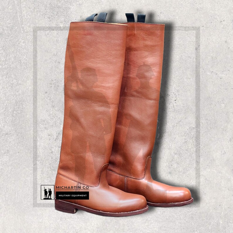 Custom Made Brown Leather Long Boots With Leather Sole Bikers Etsy