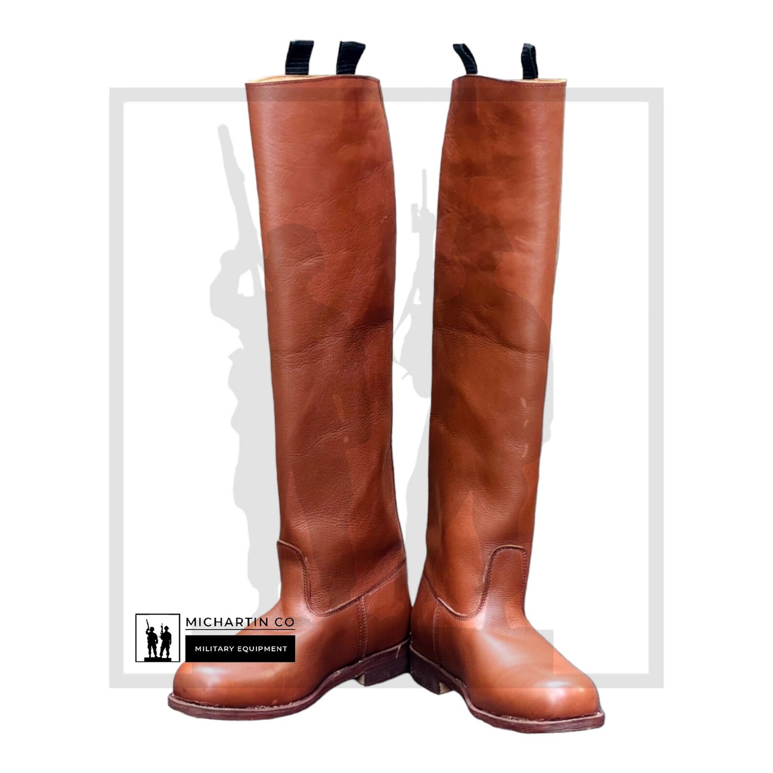 Custom Made Brown Leather Long Boots With Leather Sole Bikers Etsy