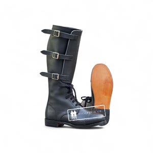 Handmade Black Leather Cavalry Riding Boots: US Army M40 Reproduction