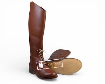 Handmade Rick O’Connell Boots from The Mummy – Vintage Military Style Adventure Cosplay Footwear