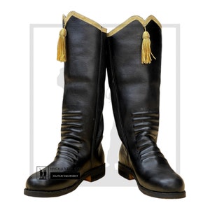 Men's Black Leather Long Boots, Custom And All Sizes Available | Fashion Boots | Army Boots | Handmade Leather Boots | Riders Boots