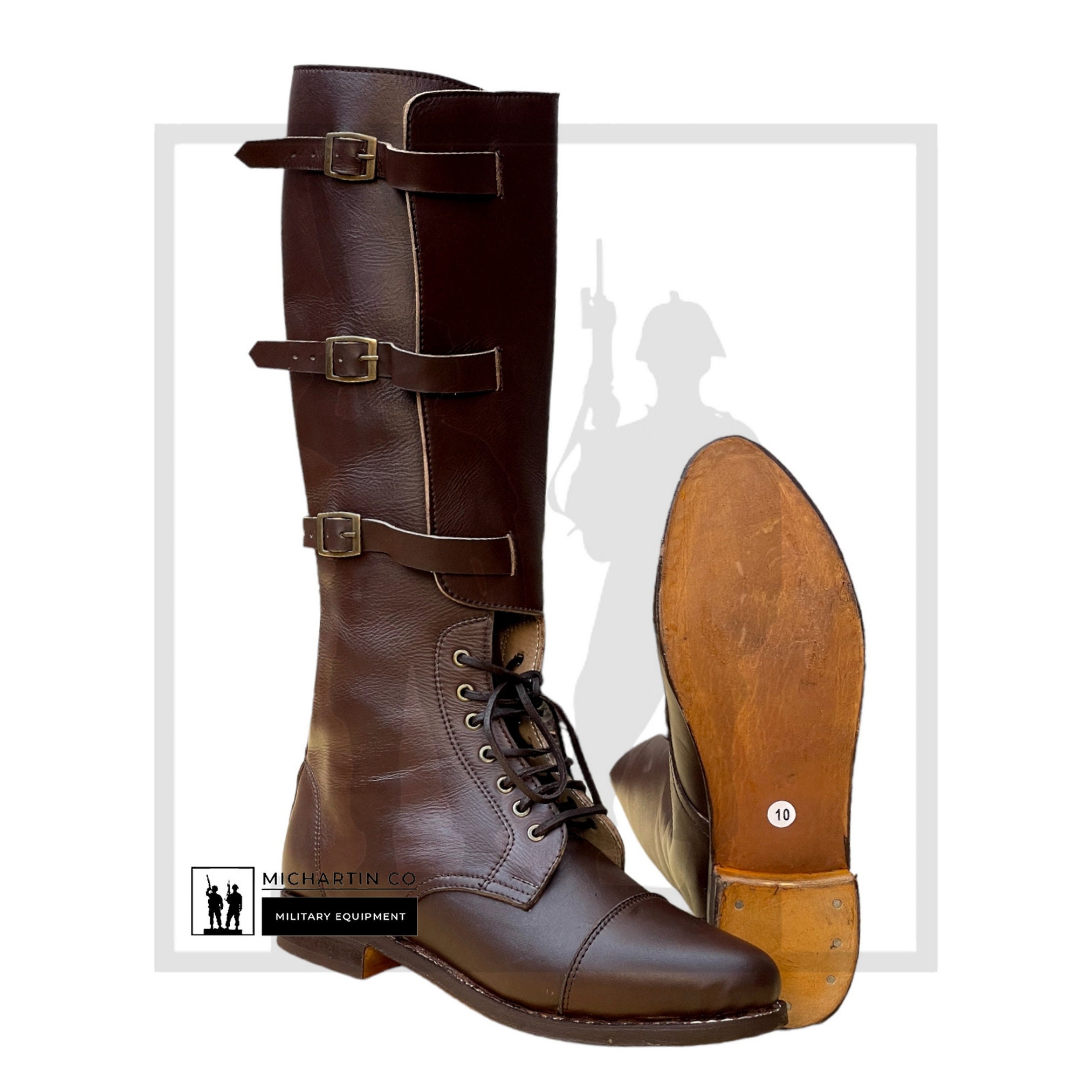 Brown Leather Horse Riding Boots With Three Buckles Handmade Leather Boots Long Boots Fashion Boots for Men Women Etsy