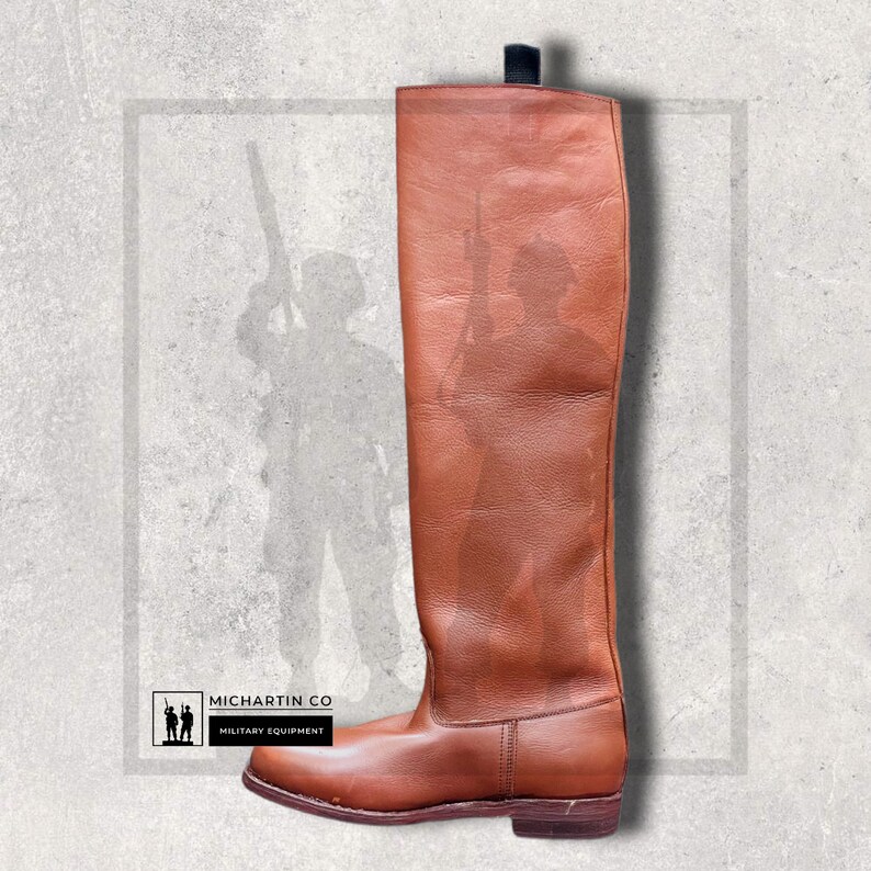 Custom Made Brown Leather Long Boots With Leather Sole Bikers Etsy