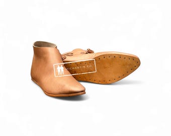 Handgjorda medeltida läderskor: Renaissance Faire Footwear