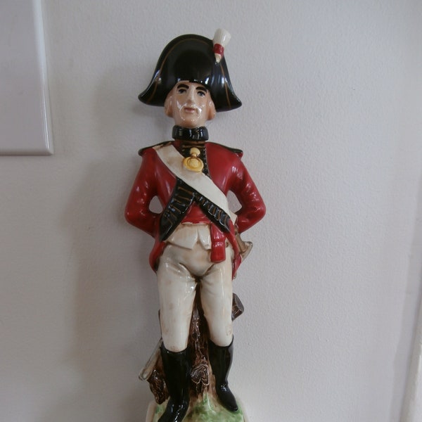 Historic Ceramic Figurine Decanter Music Box 1792 Officer 45th Foot Soldier
