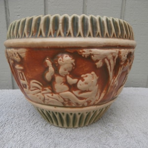 Roseville Pottery Vase Jardiniere Planter Donatello Excellent Mint Condition 6&quot;