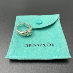 Tiffany & Co - Signature X cross Sterling silver + 18ct gold ring