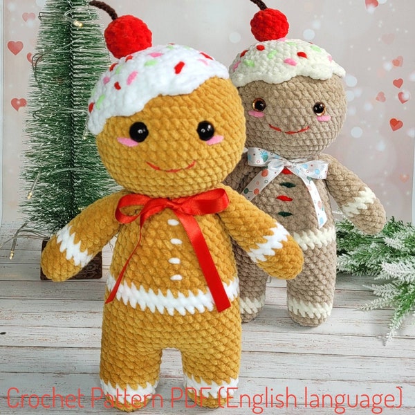 Crochet pattern PDF ENGLISH "Sweet Yummy Gingerbread" Amigurumi gingerbread Christmas gift idea