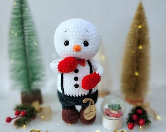 Crochet pattern PDF ENGLISH Snowman Snowy Amigurumi tutorial Plushies