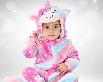 Unicorn Baby Onesie | Infant Romper | Unisex Hooded Costume | Baby Boy | Baby Girl | Baby Gift | Kids Animal Costume | Toddler Costume