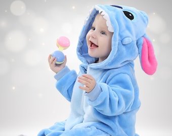 Stitch Baby Onesie | Infant Romper | Unisex Hooded Costume | Baby Boy | Baby Girl | Baby Gift | Kids Animal Costume | Toddler Costume