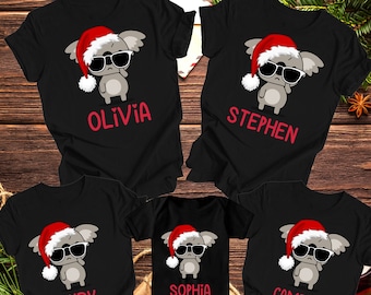 Personalised Christmas Koala Shirt | Matching Christmas Shirt | Family Christmas T-Shirt | Christmas Party | Custom Christmas Family tshirt