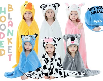 Toddler 3D Hooded Animal Blanket | Infant, Toddler Blanket | Baby Boy | Baby Girl | Baby Gift | Cow, Bear, Koala, Rabbit, Duck, Panda Gift