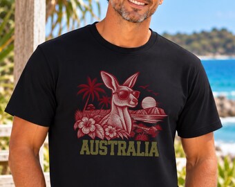 Australian Kangaroo T-Shirt, Australia Shirt, Aussie Animal Tee, Australian Souvenir Gift, Kangaroo Shirt, Down Under Travel Tee