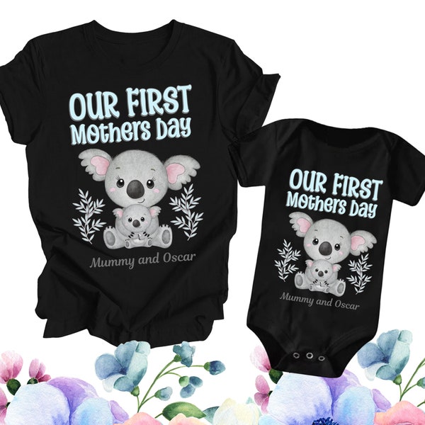 Our First Mother's Day Set | T-Shirt & Onesie | Mother's Day Gift | Mum Gift | Gift for Her | New Mum Gift | Matching Mum and Baby Gift Set