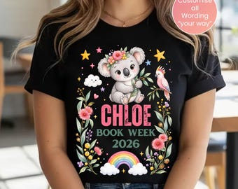 Personalised Koala Book Week 2026 Shirt, Australian Animal T-Shirt for Kids, Teachers & Librarians, Custom School Parade Tee