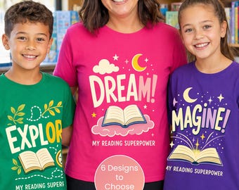 My Reading Superpower T-Shirt, Book Week Shirt for Kids and Teachers, Colourful School Parade Costume, Book Lover Reading Tee
