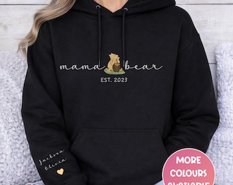 Personalised Mama Bear Hoodie | Mother's Day Gift | Unisex Fleece | More Colours
