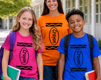 Crayon Shirt, Book Week Costume, Matching Teacher & Student Shirts, Kids Crayon T-Shirt
