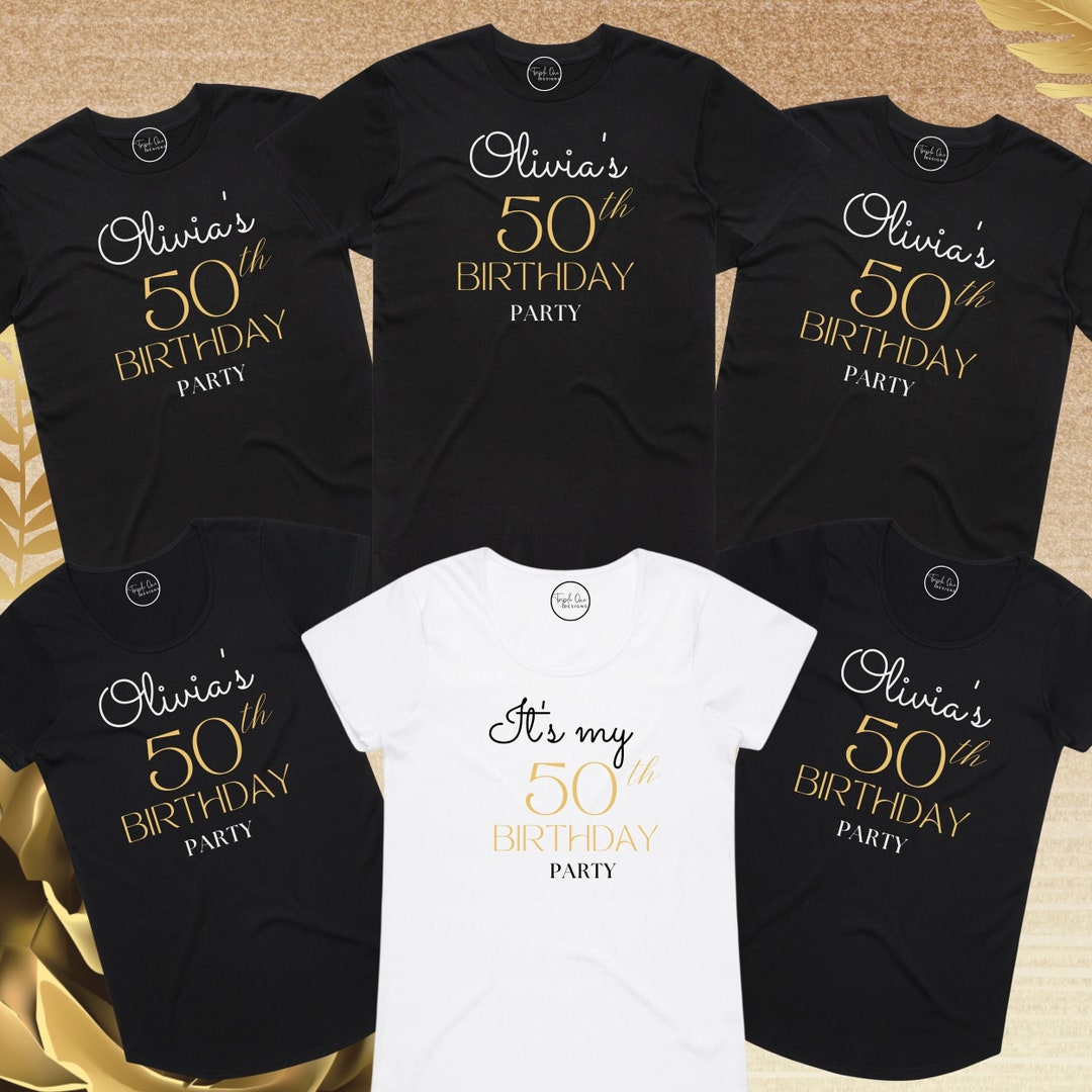 Personalised 50th Birthday Matching Shirts Birthday Crew T-shirts ...