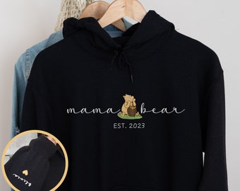 Mama Bear Hoodie | Personalise with Names on Sleeve | Custom Hoodie | Mother's Day Gift | Mum Gift | Gift for Her | Birthday Gift | Nan Gift