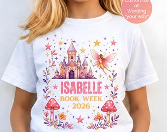 Personalised Fairy Castle Book Week 2026 Shirt, Fantasy T-Shirt for Kids, Teachers & Librarians, Custom Name School Parade Tee