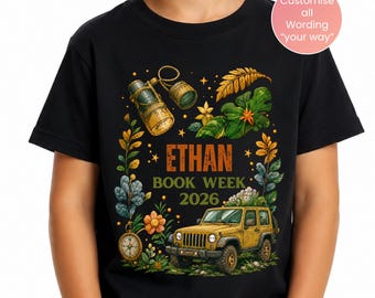 Personalised Explorer Book Week 2026 Shirt, Adventure T-Shirt for Kids, Teachers & Librarians, Custom Name School Parade Tee