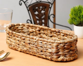 Oval Bread Basket| Natural Fiber Breakfast basket | Sustainable Serving Tray | Stylish Tabletop Decor Tray | Sustainable home accessory