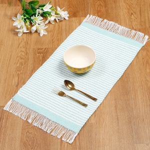 Set of 6 Striped Woven Placemats | Table Protection and Decor | Boho Dining Table Accents | Modern Textured Mats for Everyday Use