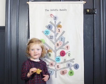 Christmas Tree Advent Calendar | Festive Countdown Calendar | Child's Holiday Joy with Tiny Pockets | Soft and cozy Advent Calendar