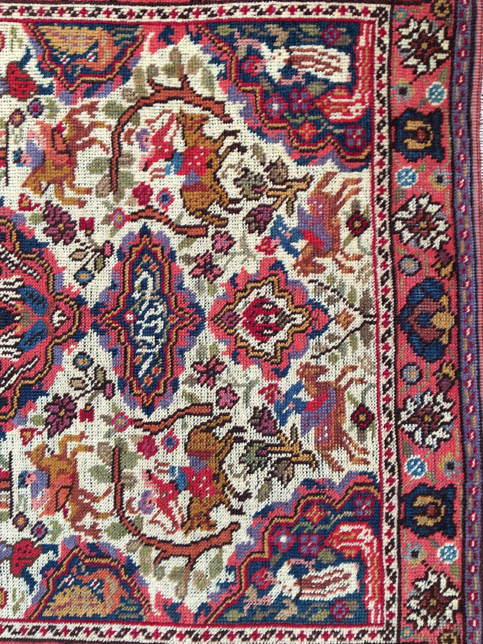 Vintage Persian 3x4 Rug, Handmade Antique Rug, Area Carpet, Farmhouse